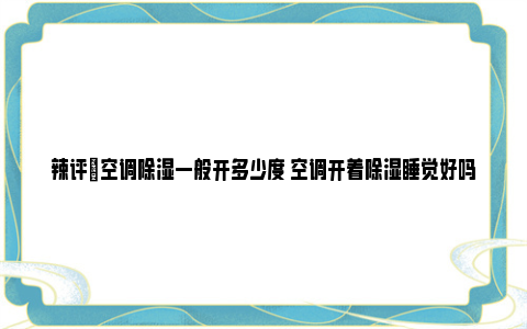 辣评|空调除湿一般开多少度 空调开着除湿睡觉好吗