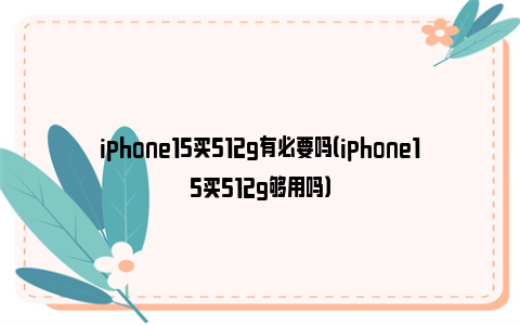 iphone15买512g有必要吗（iphone15买512g够用吗）