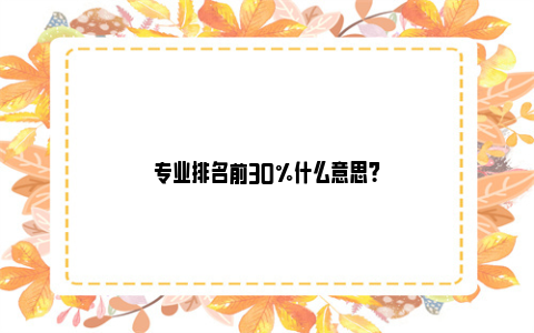 专业排名前30%什么意思？