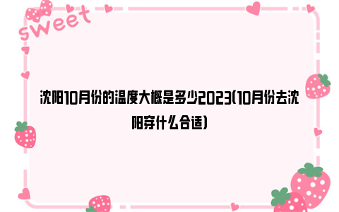 沈阳10月份的温度大概是多少2023（10月份去沈阳穿什么合适）