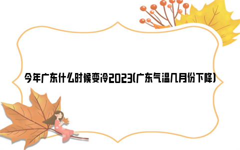 今年广东什么时候变冷2023（广东气温几月份下降）