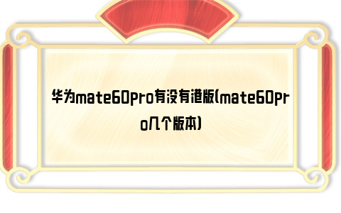 华为mate60pro有没有港版（mate60pro几个版本）