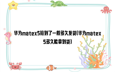 华为matex5抢到了一般多久发货（华为matex5多久能拿到货）