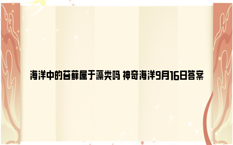 海洋中的苔藓属于藻类吗 神奇海洋9月16日答案