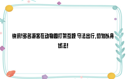 快讯!多名游客在动物园打架互殴 守法出行，切勿以身试法！