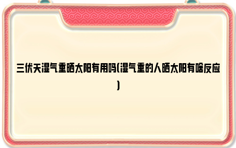 三伏天湿气重晒太阳有用吗（湿气重的人晒太阳有啥反应）