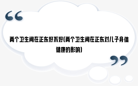 两个卫生间在正东好不好（两个卫生间在正东对儿子身体健康的影响）