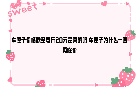 车厘子价格跌至每斤20元是真的吗 车厘子为什么一直再降价