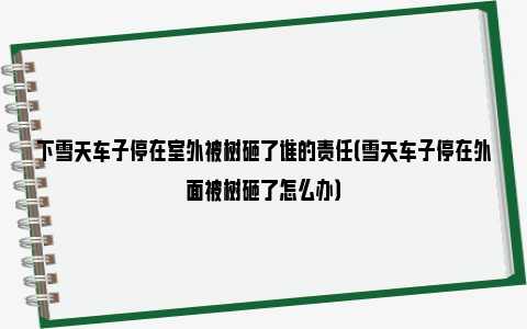 下雪天车子停在室外被树砸了谁的责任（雪天车子停在外面被树砸了怎么办）