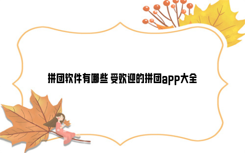 拼团软件有哪些 受欢迎的拼团app大全