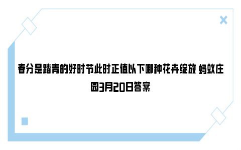 春分是踏青的好时节此时正值以下哪种花卉绽放 蚂蚁庄园3月20日答案