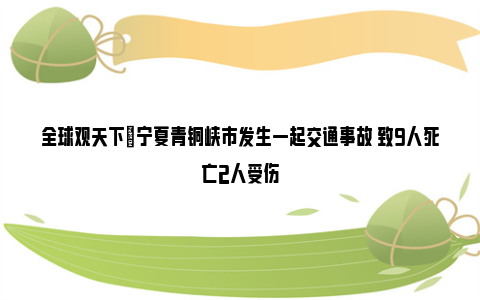 全球观天下|宁夏青铜峡市发生一起交通事故 致9人死亡2人受伤
