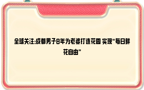 全球关注：成都男子8年为老婆打造花园 实现“每日鲜花自由”