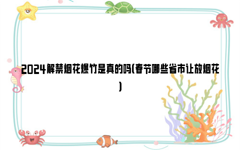 2024解禁烟花爆竹是真的吗（春节哪些省市让放烟花）