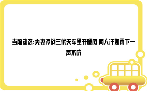 当前动态:夫妻冷战三伏天车里开暖风 两人汗如雨下一声不吭