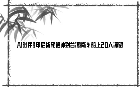 AI时评|印尼货轮被冲到台湾搁浅 船上20人滞留