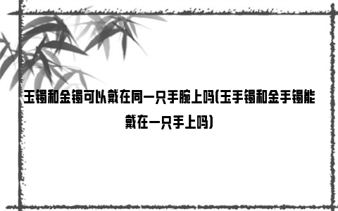 玉镯和金镯可以戴在同一只手腕上吗（玉手镯和金手镯能戴在一只手上吗）