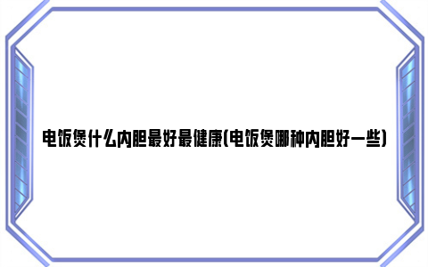 电饭煲什么内胆最好最健康（电饭煲哪种内胆好一些）