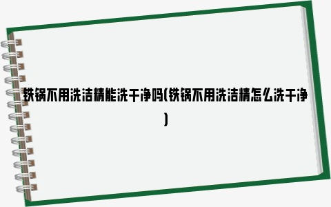 铁锅不用洗洁精能洗干净吗（铁锅不用洗洁精怎么洗干净）