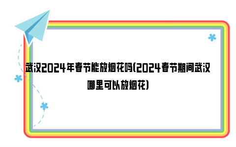 武汉2024年春节能放烟花吗（2024春节期间武汉哪里可以放烟花）