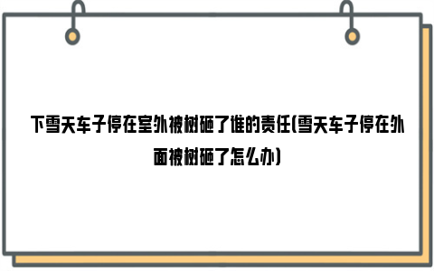 下雪天车子停在室外被树砸了谁的责任（雪天车子停在外面被树砸了怎么办）