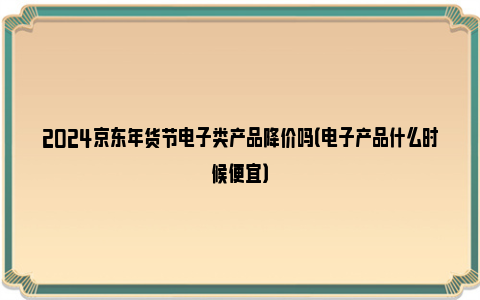 2024京东年货节电子类产品降价吗（电子产品什么时候便宜）