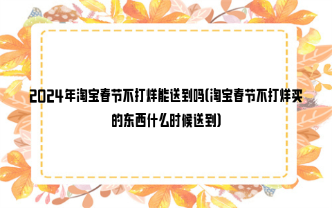 2024年淘宝春节不打烊能送到吗（淘宝春节不打烊买的东西什么时候送到）