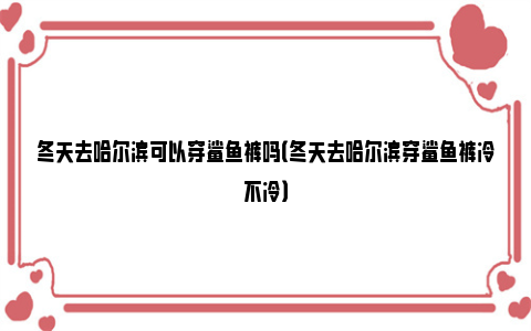 冬天去哈尔滨可以穿鲨鱼裤吗（冬天去哈尔滨穿鲨鱼裤冷不冷）